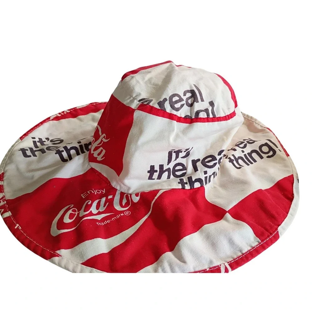 Vintage Coca Cola Red White Hat and Backpack Set Its The Real‎ Thing Canvas Kids